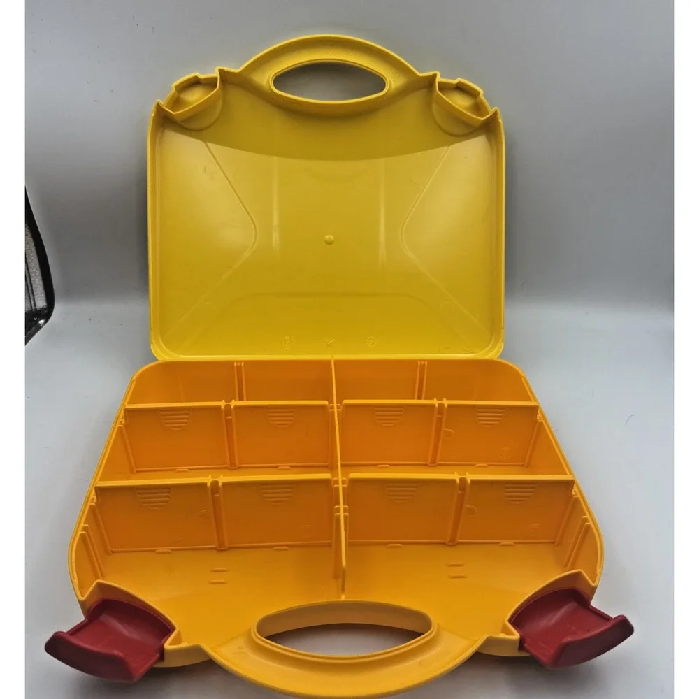 LEGO Yellow & Orange Plastic Carrying Case Storage Box‎ With Dividers